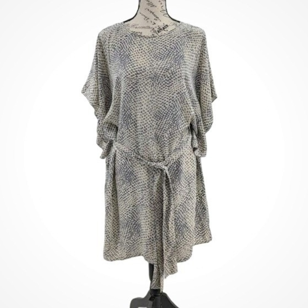No 6 Store Silk Dress 2 Abstract Animal Print Belted‎ Kaftan USA